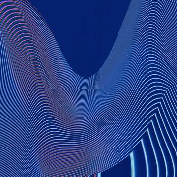 An abstract hypnotic illustration of geometric patterns with waves and stripe Stock Illustration