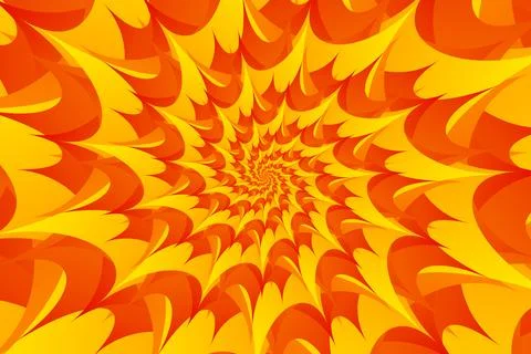 Abstract hypnotic pattern of multicolored gradient orange, red, yellow mandala Stock Illustration