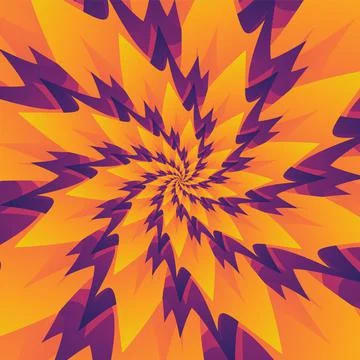 Abstract hypnotic pattern of multicolored gradient purple, orange, pink, yellow Stock Illustration