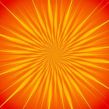 Abstract hypnotic sun pattern with sharp gradient orange, red, yellow rays Stock Illustration