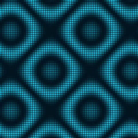 Abstract hypnotic teal retro geometric pattern seamless loop background Stock Footage 342523314