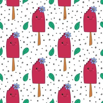 Abstract ice-cream pattern Illustrazione stock