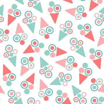 Abstract ice cream pattern on white background Stock Illustration