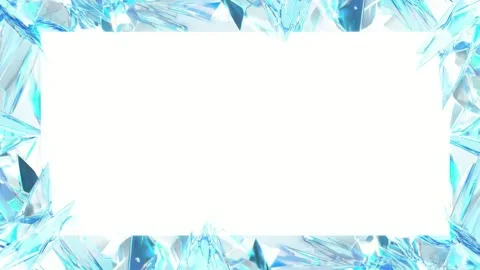 Abstract ice crystal frame with copy space, hand drawn digital stop motion .. Stock Footage 342041104