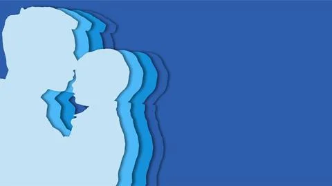 Abstract Iceberg Layers with Blue Tones and Depth. Stock Illustration