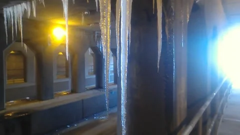 Abstract, Icicles Under a Bridge, Hazel Crest IL Stock-Footage 244275353