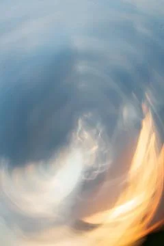 Abstract ICM motion blur flowing light sunset colours blue and orange soft .. Stock Photos