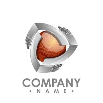Abstract icon 3d glossy circle shape geometry logo, design vector illustratio Stock Illustration