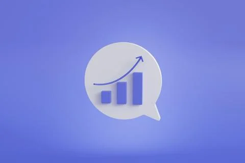 Abstract icon with bubble message. Financial illustration. 3d illustration... Illustrazione stock