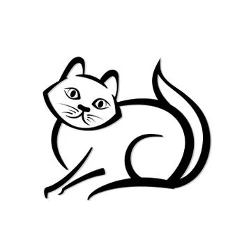 Abstract icon of a cat. Stock Illustration