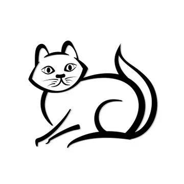 Abstract icon of a cat. Stock Illustration