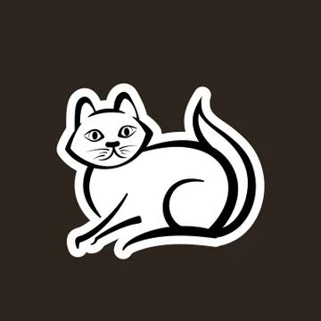 Abstract icon of a cat. Stock Illustration