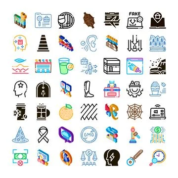 Abstract icon collection set representing various concepts Stockillustratie