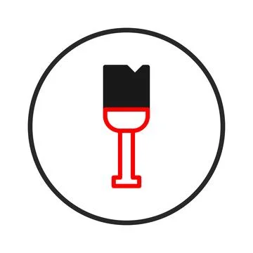 Abstract icon conveying breakage concept featuring a stylized wine glass, c.. Stock Illustration
