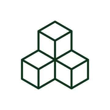 Abstract Icon Depicting a Cube Stack in Minimalist Style Stock Illustration