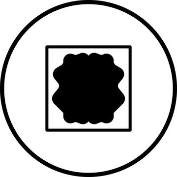 Abstract icon design featuring a unique shape enclosed in a square and circle 스톡 일러스트