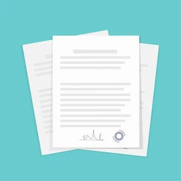 Abstract icon with documents on green background for report design. Vector flat Stock Illustration