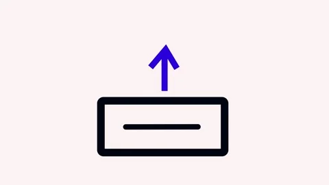 Abstract icon featuring upward arrow and rectangular shape. Illustrating up.. Stock Footage 309017319