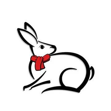 Abstract icon of a hare. Stock Illustration