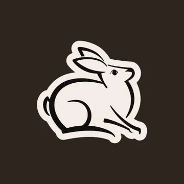 Abstract icon of a hare. Stock Illustration