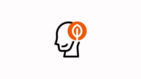 Abstract Icon of a Human Head with a Lightbulb Idea Symbol. Video stock 325382603