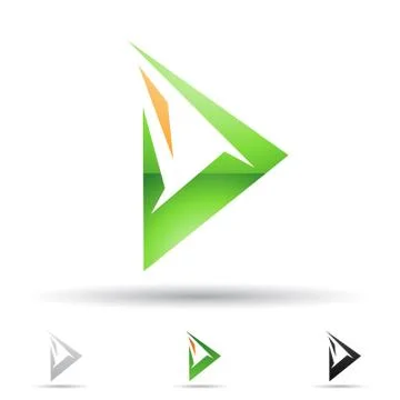 Abstract icon for letter D Stock Illustration