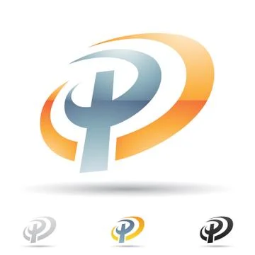 Abstract icon for letter P Stock Illustration