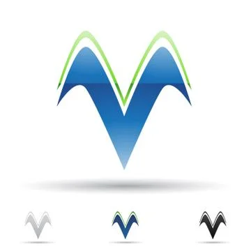 Abstract icon for letter V Stock Illustration