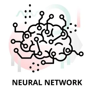 Abstract icon of neural network Illustrazione stock