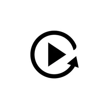 Abstract Icon of Play and Repeat 스톡 일러스트