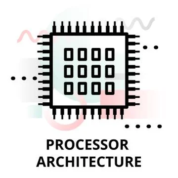 Abstract icon of processor architecture Stock Illustration