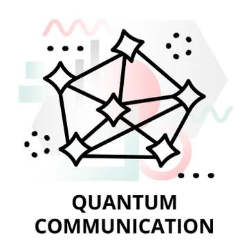 Abstract icon of quantum communication Stock Illustration