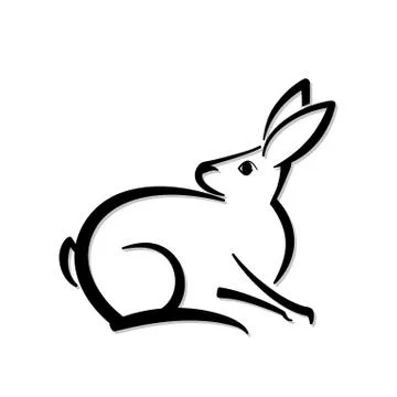 Abstract icon of a rabbit. Stock Illustration