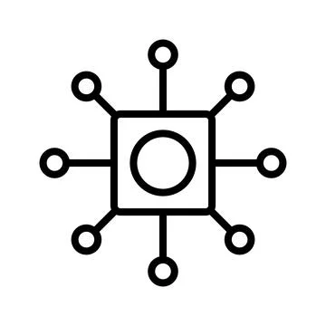 Abstract Icon Representing Connectivity and Communication in Design Concepts Illustrazione stock