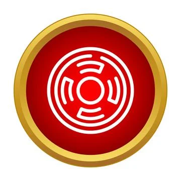 Abstract icon representing a round red target with maze pattern Stock Illustration