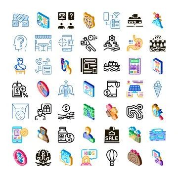 Abstract icon set representing various concepts and themes イラスト素材
