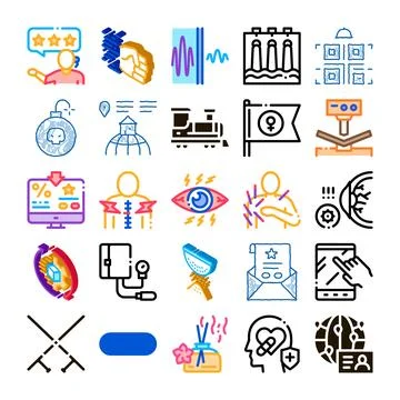 Abstract icon set visualizing diverse concepts and symbols Illustrazione stock