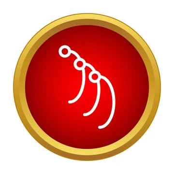 Abstract icon showing three white connected arcs Stock Illustration