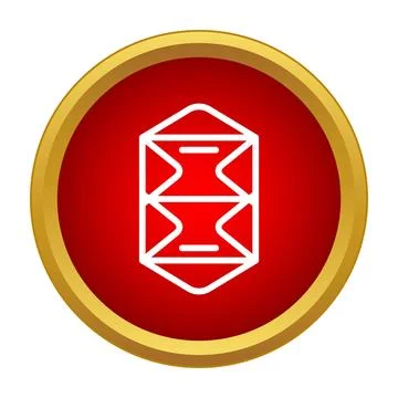 Abstract icon showing two stacked envelopes with gold border 库存插图