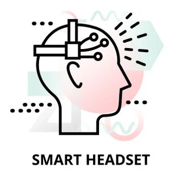 Abstract icon of smart headset Stock Illustration