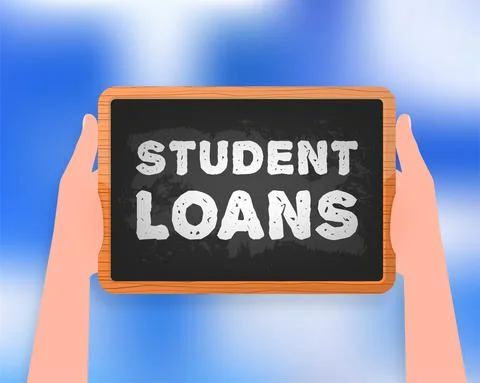 Abstract icon with student loans for banner on black board design. Business Illustrazione stock