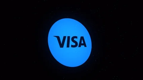 Abstract icon of visa crumbling into small particles on black background, non Stock Footage 118087910