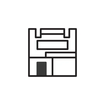 Abstract iconic floppy disk symbol representing vintage data storage media .. 스톡 일러스트