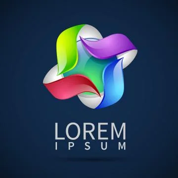 Abstract Icons and globe vector logos Stock Illustration