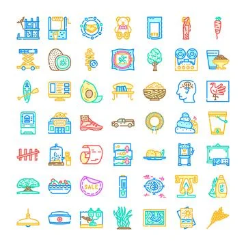 Abstract icons collection representing various concepts and objects Illustrazione stock