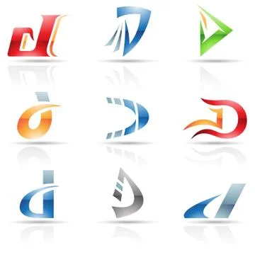 Abstract icons for letter D Stock Illustration