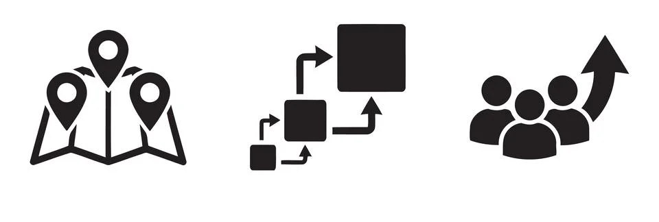 Abstract Icons for Navigation, Workflow, and Growth Stock Illustration