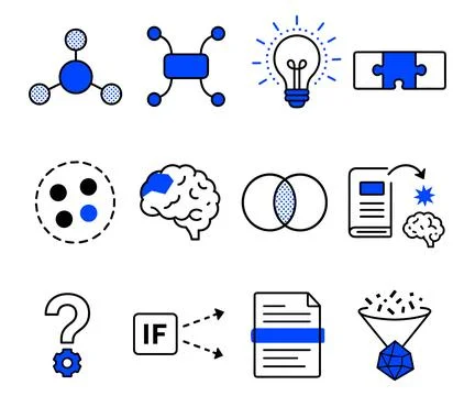 Abstract Icons Representing Concepts Stock Illustration