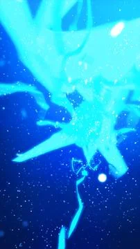 Abstract icy blue light explosion with particles and glowing shards resemblin Stock Illustration