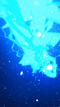 Abstract icy blue light explosion with particles and glowing shards resembl.. Stock Illustration